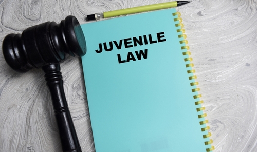 A gavel and a notebook labeled Juvenile Law on a desk, representing legal guidance provided by a Tampa juvenile defense lawyer.